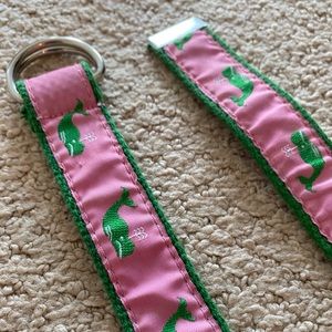 Pink and green preppy whale belt